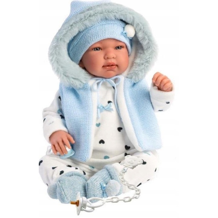 Papusa Llorens Tino 44cm, realizata manual, pentru copii