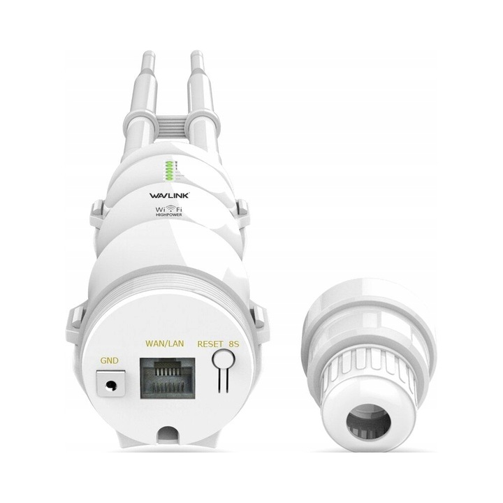 Repeater Wi-Fi exterior Wavlink, 2.4G, 600 Mbps, 2 antene, 5x5x43 cm, IP65