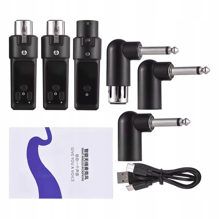 Комплект безжичен микрофон XLR 2,4G, стабилно аудио предаване, 30м, 7-8 часа автономна работа