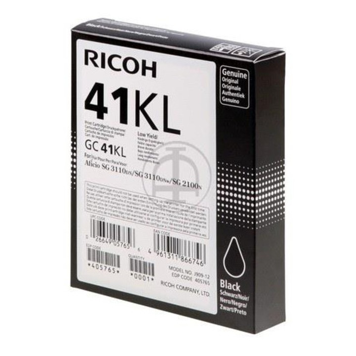 Ricoh GC-41KL nyomtatópatron, fekete, standard, 600 oldal