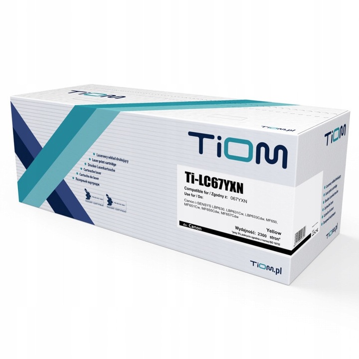 Toner TiOM Canon 067H, sárga, 2350 oldal