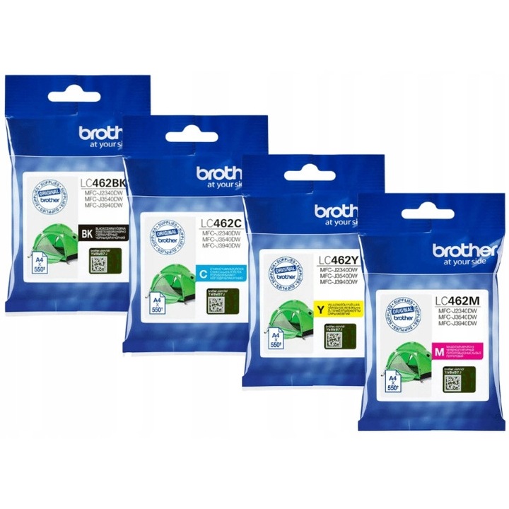 Brother LC462 CMYK tintapatron készlet, fekete, cián, sárga, magenta
