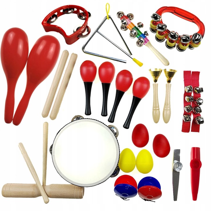 Set mare de instrumente percutie, Kaline SET-L22BIG, 12 instrumente, multicolor, pentru copii