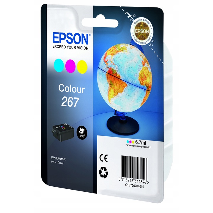Epson C13T26704010 nyomtatópatron, 3 színű készlet, 7 ml, sárga, cián, magenta
