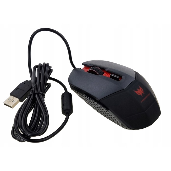 Mouse Acer Predator SM-9627, USB, negru, iluminare rosie, 1000-2000 DPI
