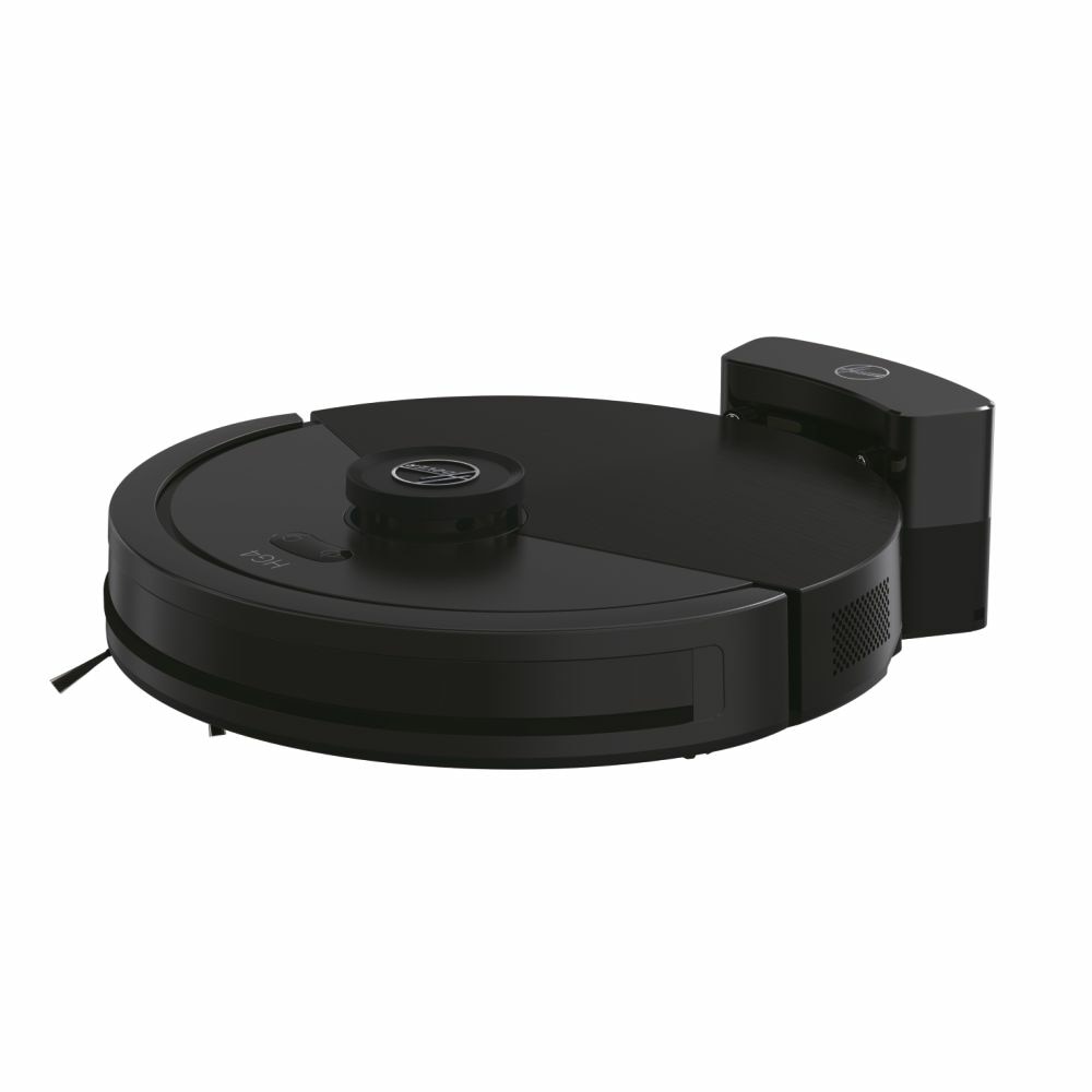 Aspirator automat Hoover HG410D 011, negru si gri, 9,9x32,5x32,5cm, capacitate 0,8l, control prin aplicatie mobila, navigatie laser LIDAR