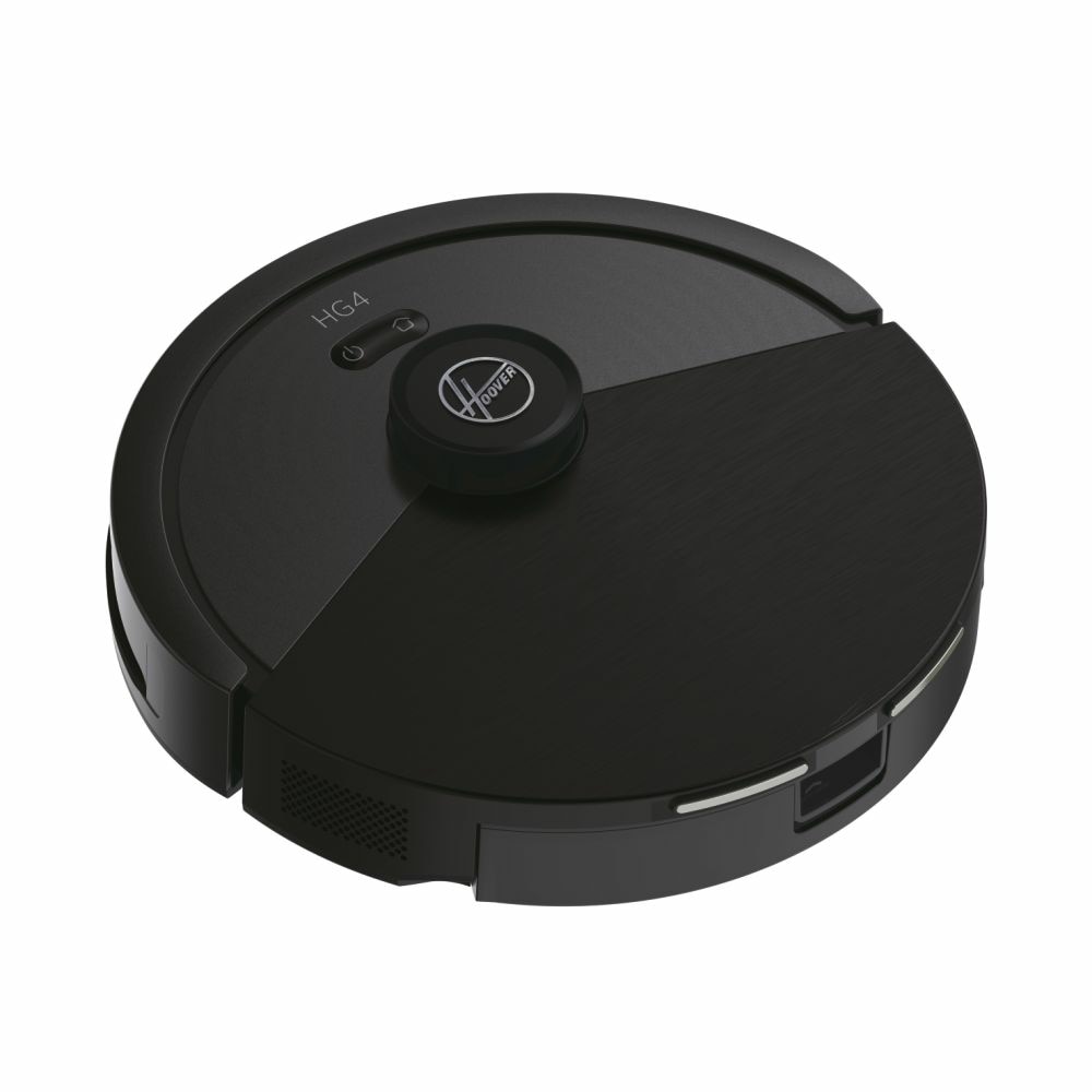 Aspirator automat Hoover HG410D 011, negru si gri, 9,9x32,5x32,5cm, capacitate 0,8l, control prin aplicatie mobila, navigatie laser LIDAR