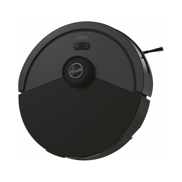 Aspirator automat Hoover HG410D 011, negru si gri, 9,9x32,5x32,5cm, capacitate 0,8l, control prin aplicatie mobila, navigatie laser LIDAR