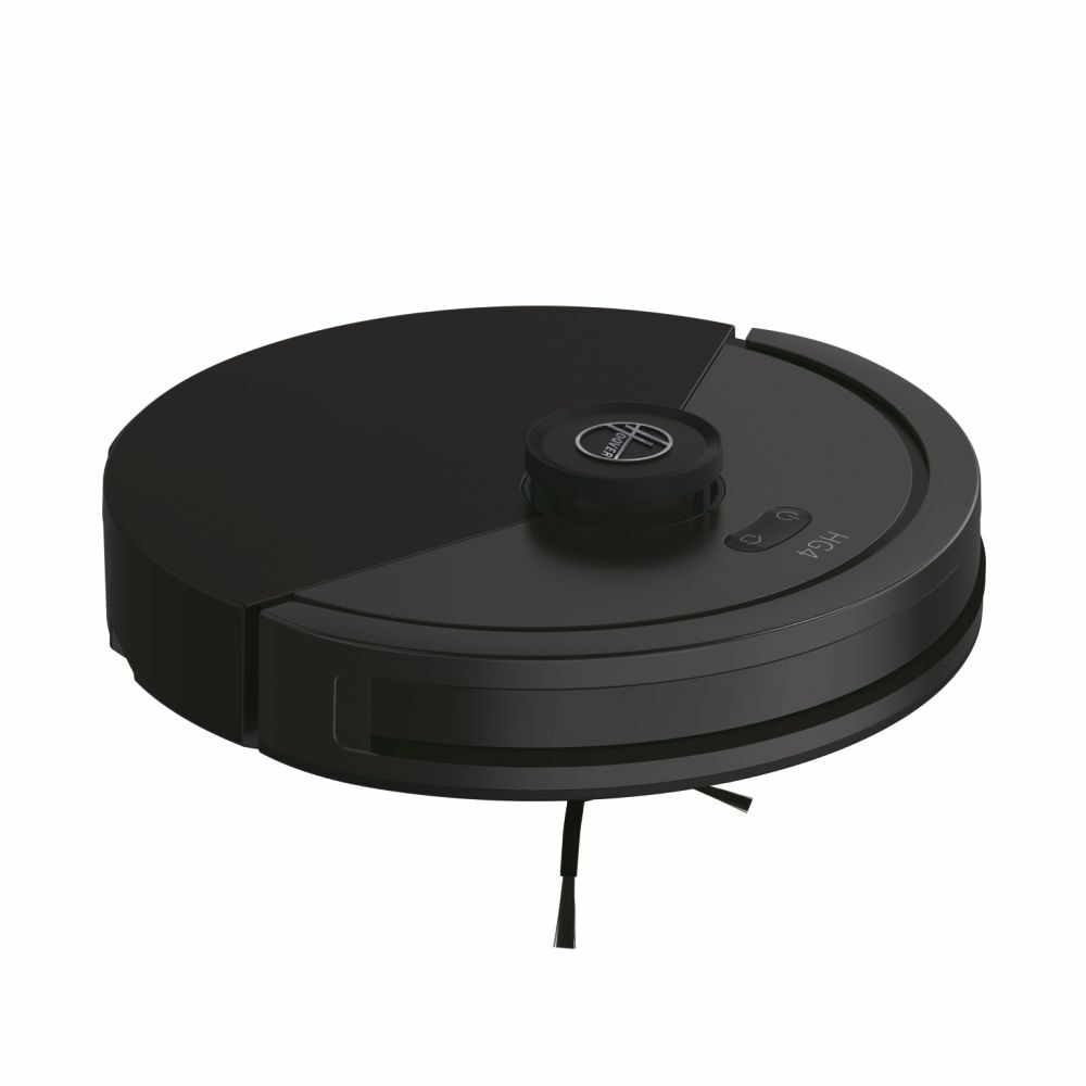 Aspirator automat Hoover HG410D 011, negru si gri, 9,9x32,5x32,5cm, capacitate 0,8l, control prin aplicatie mobila, navigatie laser LIDAR
