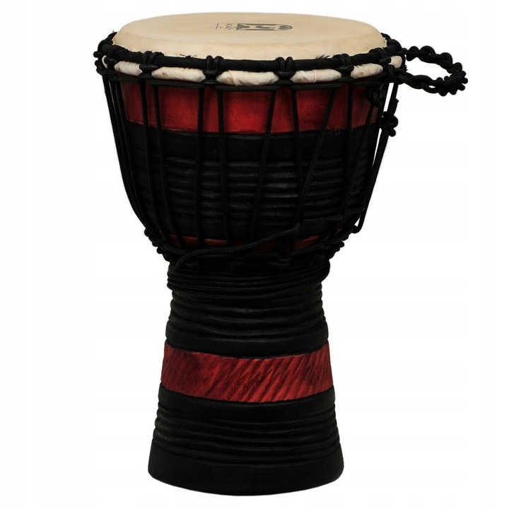 Djembe mahoniu 30x15cm, etnic, cu membrana din piele naturala, set