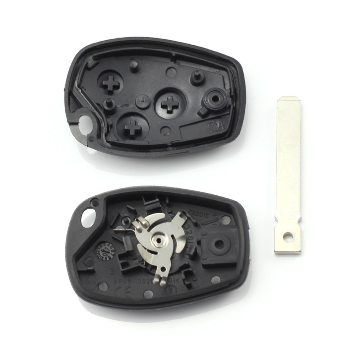 Dacia / Renault - Carcasa cheie cu 3 butoane si suport baterie din inox