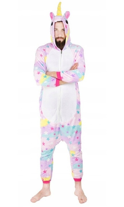 Pijama barbati, costum UNICORN, calda, din microfibra, multicolor, XL INTL