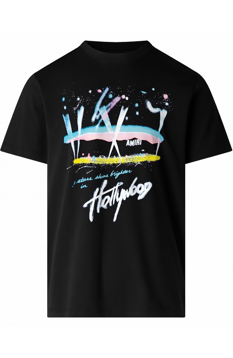 Tricou barbati AM1RI Hollywood, Negru, Negru, S