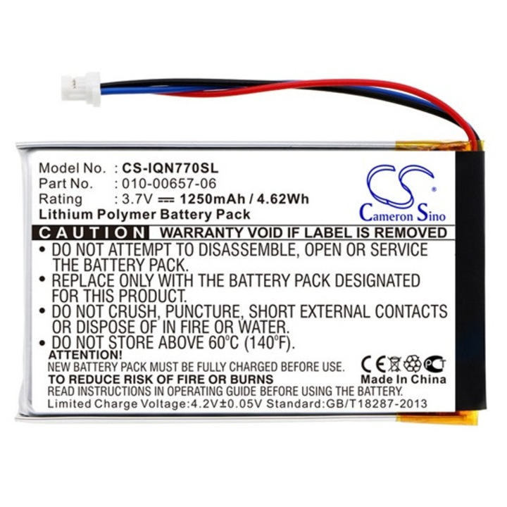 Cameron sino li-polymer akkumulátor, 3.7v, 1250mAh, kompatibilis garmin 010-00657-06 -vel