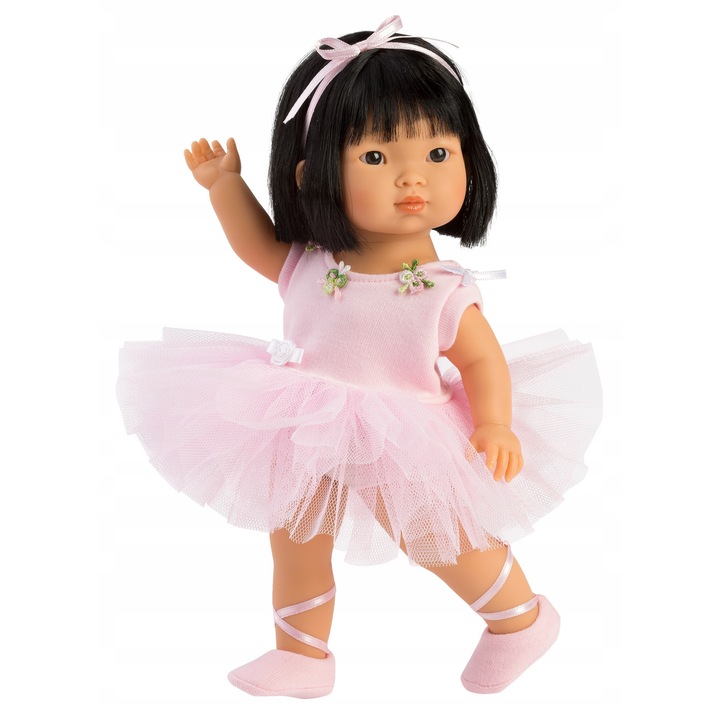 Lala Llorens baletnica Lu, 28 cm, roz, cu fusta din tulle