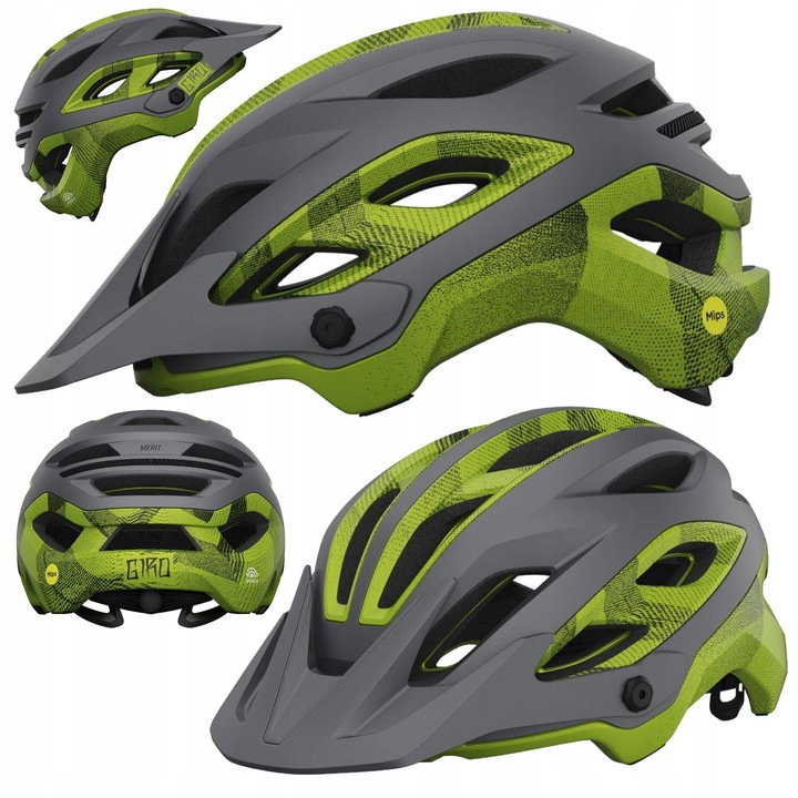 Kask MTB Giro Merit Spherical MIPS matt fekete lime és rózsaszín részletekkel, M (55-59 cm)