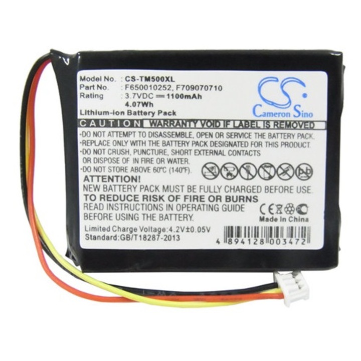 Cameron sino li-ion akkumulátor, 3.7v, 1100mAh, kompatibilis tomtom f650010252 -vel