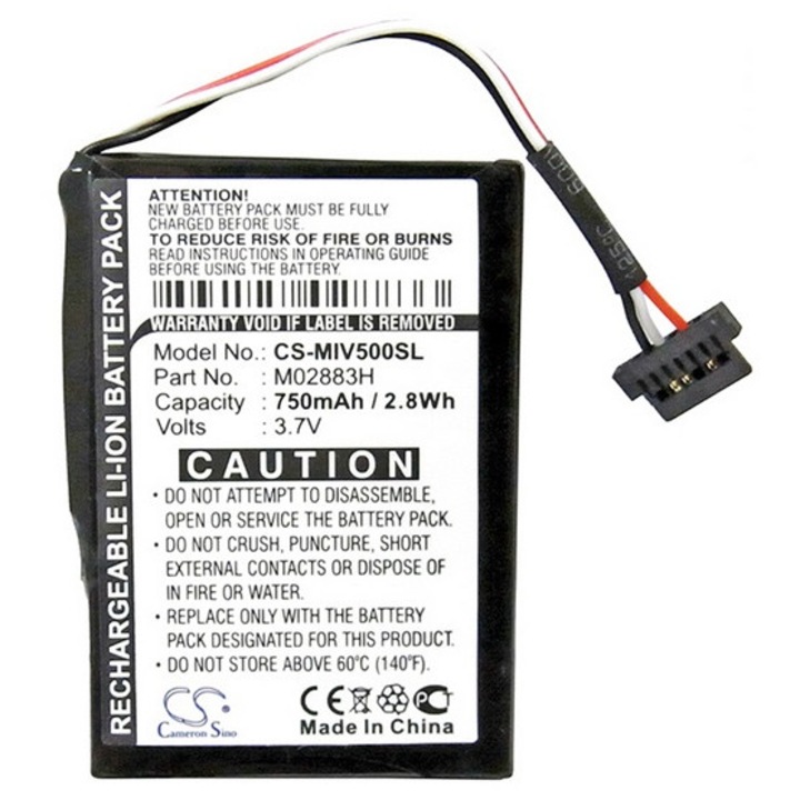 Cameron sino li-ion akkumulátor, 3.7v, 750mAh, kompatibilis mitac m02883h -vel