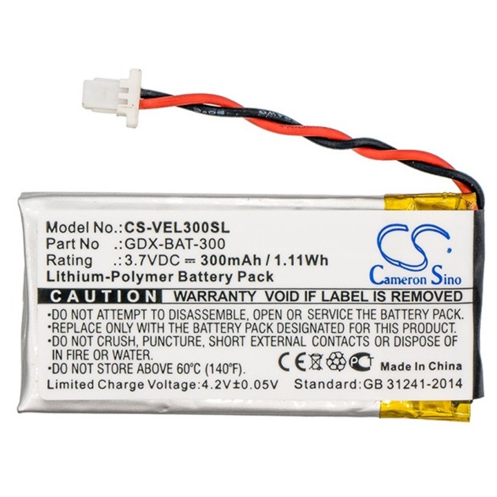 Cameron sino li-polymer akkumulátor, 3.7v, 300mAh, kompatibilis vernier gdx-bat-300 -vel