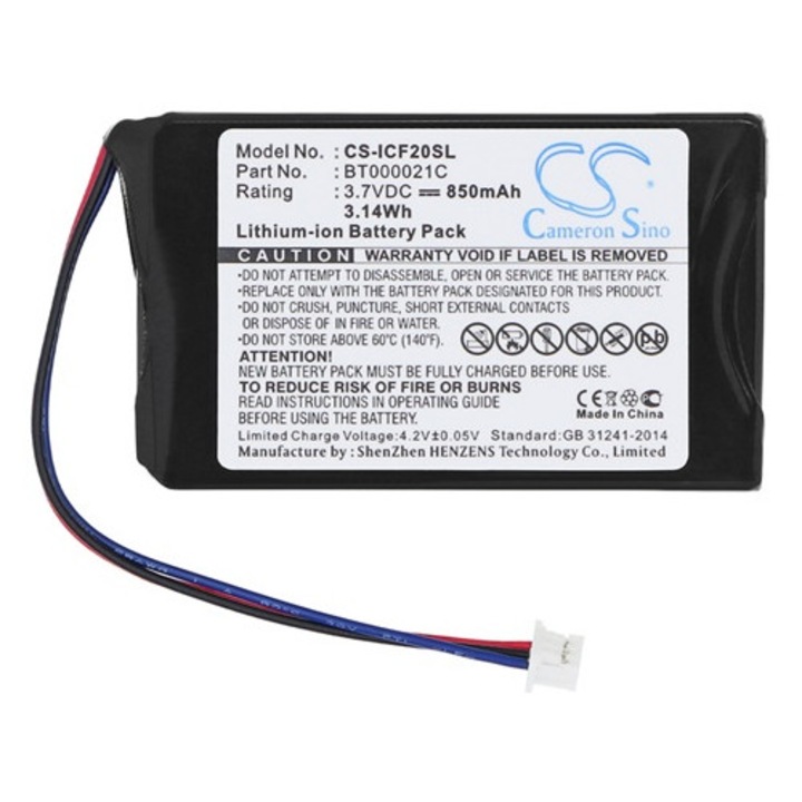 Cameron sino li-ion akkumulátor, 3.7v, 850mAh, kompatibilis navman bt000021c -vel