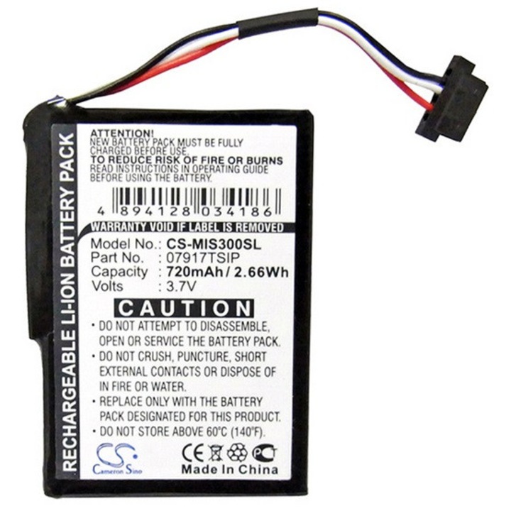 Cameron sino li-ion akkumulátor, 3.7v, 720mAh, kompatibilis navman 07917tsip -vel
