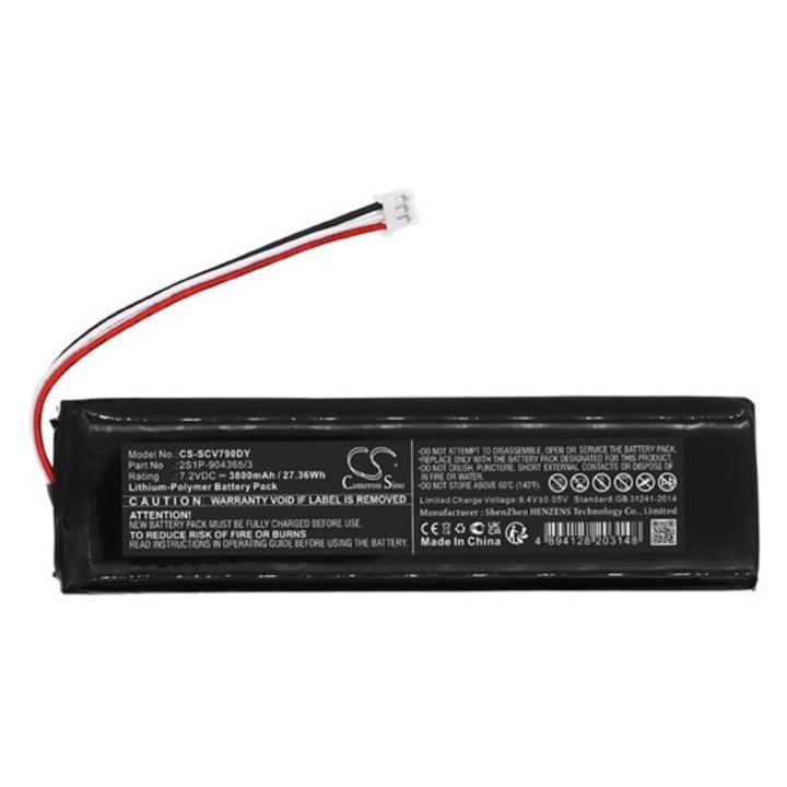 Cameron sino li-polymer akkumulátor, 7.2v, 3800mAh, kompatibilis sencor 2s1p-904365, 3 -vel