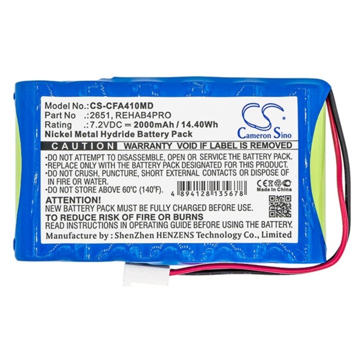 Cameron sino ni-mh akkumulátor, 7.2v, 2000mAh, kompatibilis cefar 2651 zöld-vel