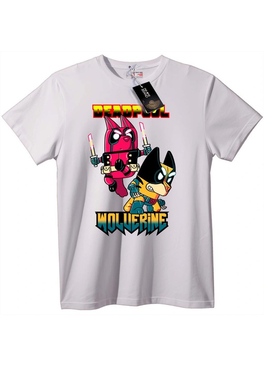 Deadpool & Wolverine Chibi póló, Fehér, S