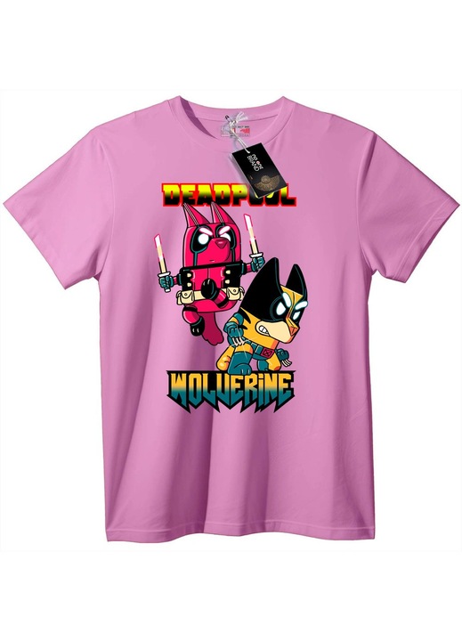 Deadpool & Wolverine Chibi póló, rózsaszín, 6XL