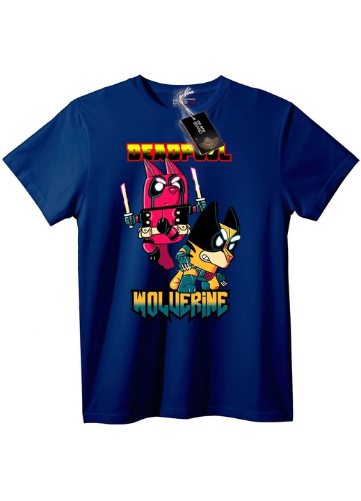 Deadpool & Wolverine Chibi póló, Sötétkék, 5XL