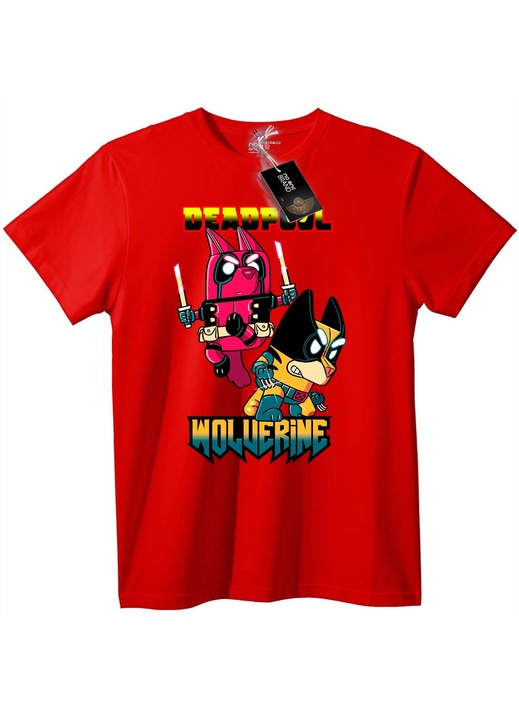 Deadpool & Wolverine Chibi póló, piros, 2XL