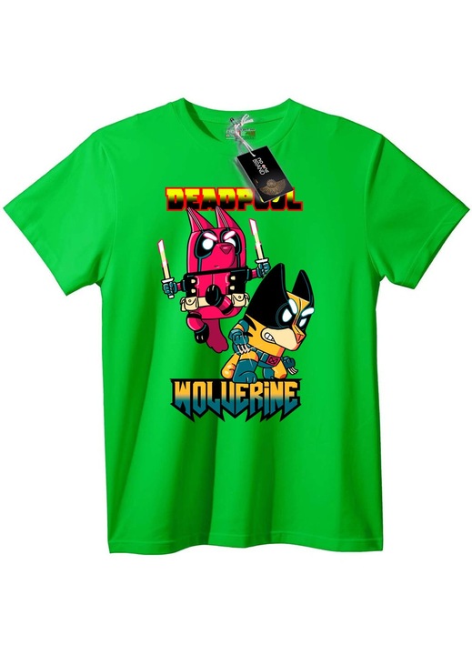 Deadpool & Wolverine Chibi póló, Világoszöld, L