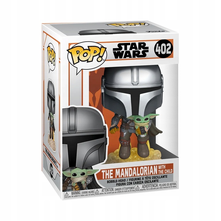 Figurina Funko POP! Star Wars Mandalorian cu Jet Pack, 10cm, multicolor, set colectionabil