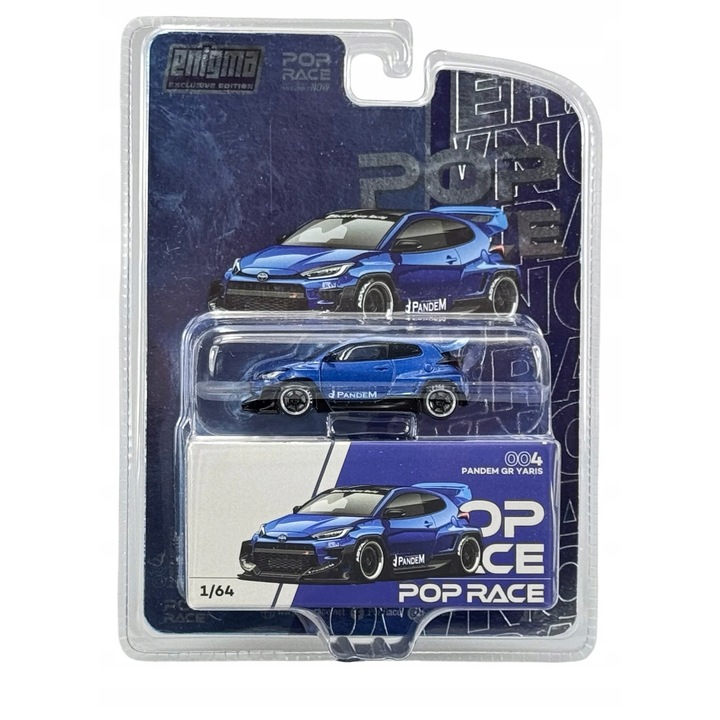 Toyota GR Yaris Pandem kisautó, fém modell 1:64, kék