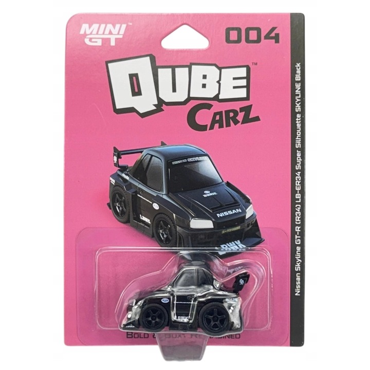 Mini GT Nissan Skyline GT-R R34 kisautó, 1:64, fekete