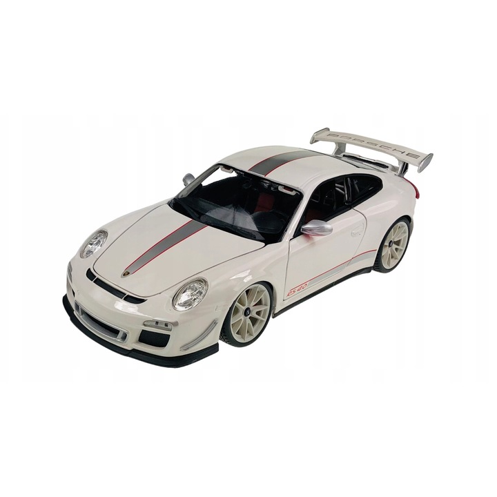 Porsche 911 GT3 RS 4.0 kisautó, Bburago, fém/műanyag, fehér, 1/18, 26cm