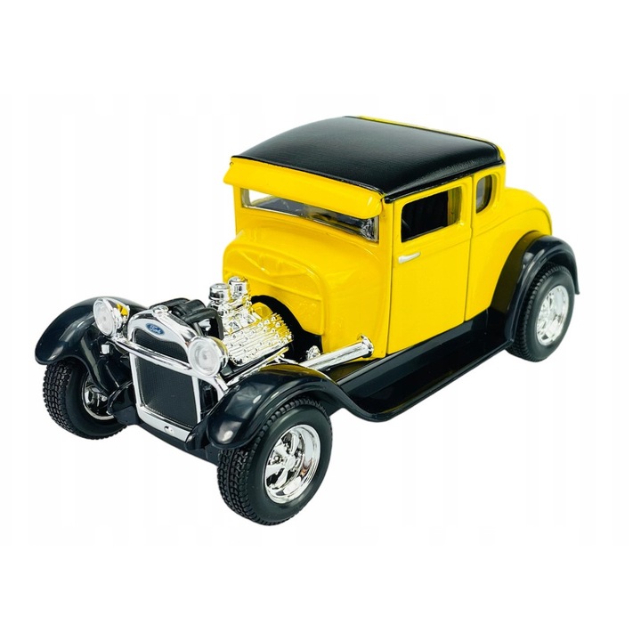 Fém kisautó, Maisto, 1929 Ford Model A, sárga, 14x7cm
