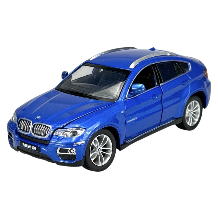 MSZ BMW X6 fém autómodell, 1:24, kék