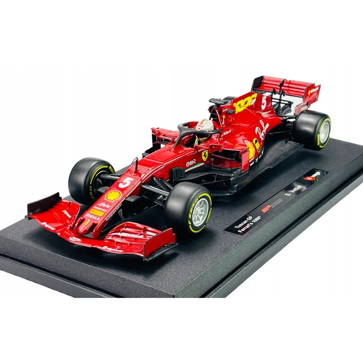 Ferrari SF1000 #5 Sebastian Vettel 2020 modellautó, 1:18, fém, 30x11x6cm, gyűjtői szett