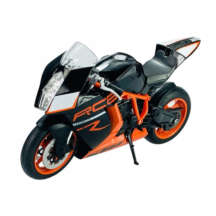 Autómodell, Welly, KTM 1190 RC8 R, 1:10, fekete, 19x10cm