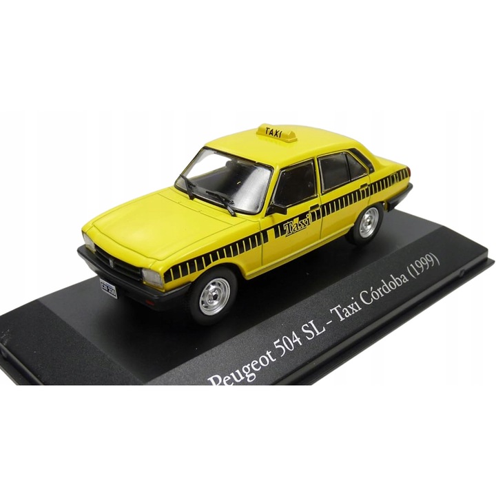 Autómodell, Hachette, Peugeot 504 SL, 1:43, sárga, 9x3,5cm