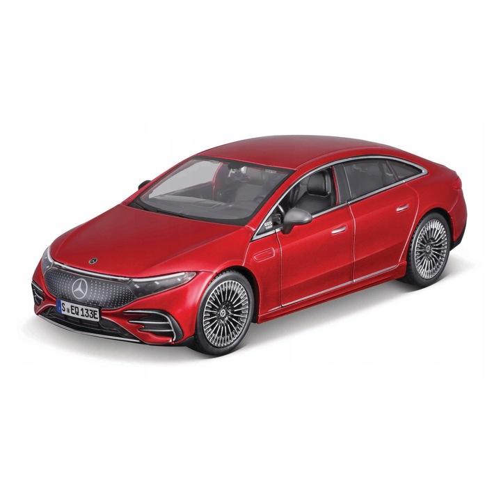 Maisto Mercedes-EQ EQS kisautó, 1:27 összeszerelhető készlet, 38 darab, piros