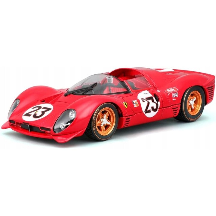 Модел за сглобяване, Bburago, Ferrari 330 P4, червен, 1:24, комплект от 43 части