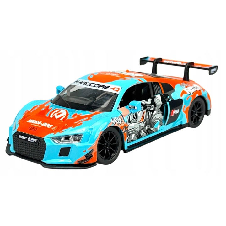 MSZ Audi R8 LMS Wasa Racing fém kisautó, 1:24, kék
