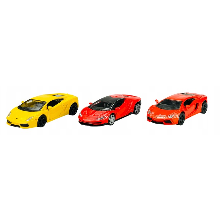 Set masinute metalice Lamborghini, 3 modele, 11x5cm