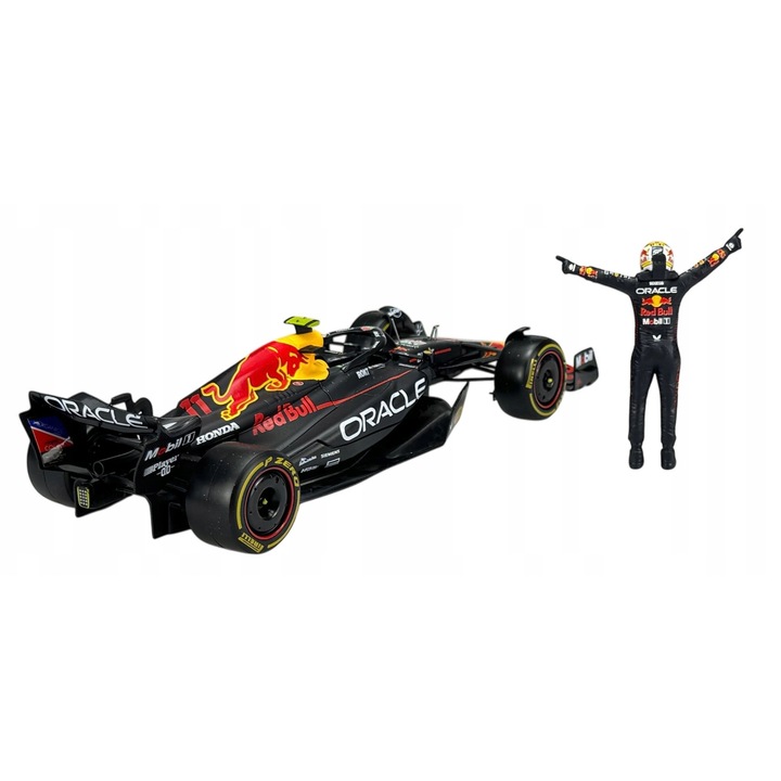 Bburago Formula 1 Red Bull RB19 #11 Sergio Perez autómodell, figurával, 23x8x5cm