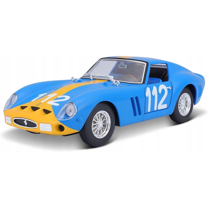 Bburago Ferrari 250 GTO építhető autómodell, 1:24, 37 darabos készlet, kék, 18x8cm