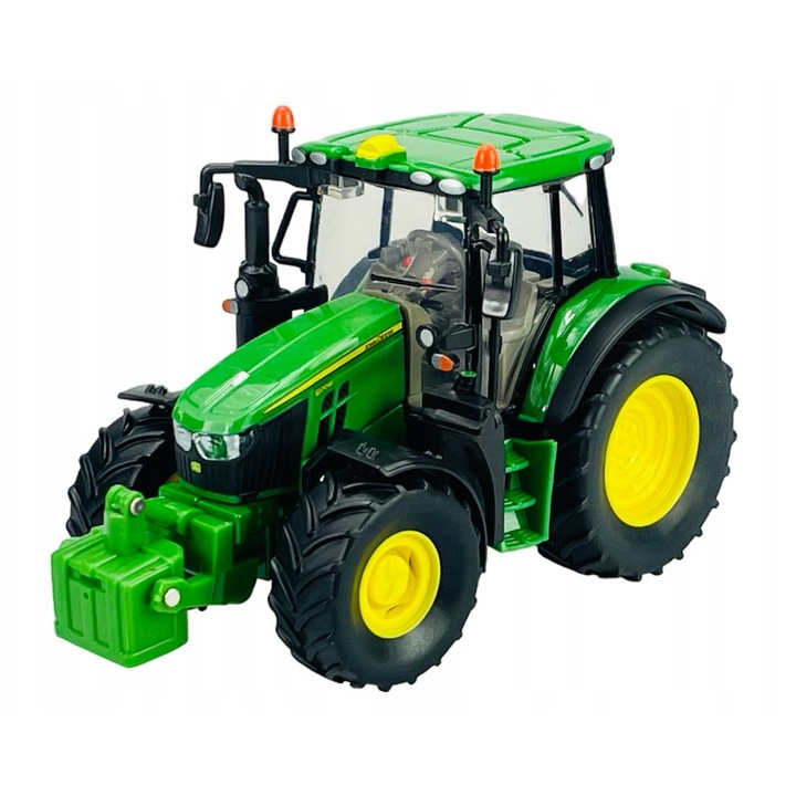 John Deere 6120M fém traktor, Britains, 1:32, zöld, 15,5x8cm