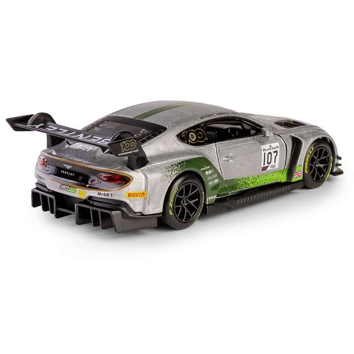 RMZ Bentley Continental GT3 2019 modellautó, 1:32, világító elemek, nyitható ajtók, 18,5x7,5x9cm
