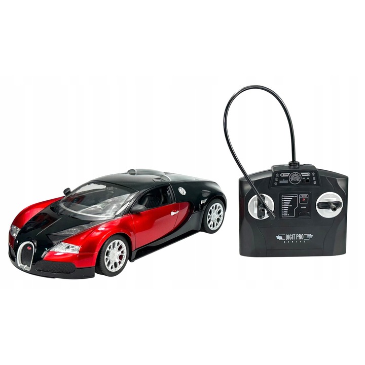 Bugatti Veyron 16.4 Grand Sport kisautó, piros, 1:14, szett távirányítóval és akkumulátorokkal, 30x14x8,5cm